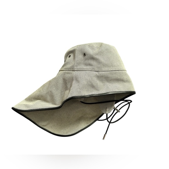 NWT Burberry Ladies Logo-Print Fisherman Bucket Hat sz L leather trim - Picture 11 of 14